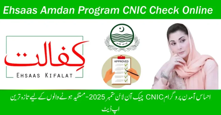 Ehsaas Amdan Program CNIC Check Online