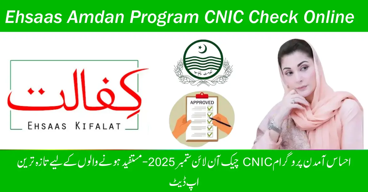 Ehsaas Amdan Program CNIC Check Online