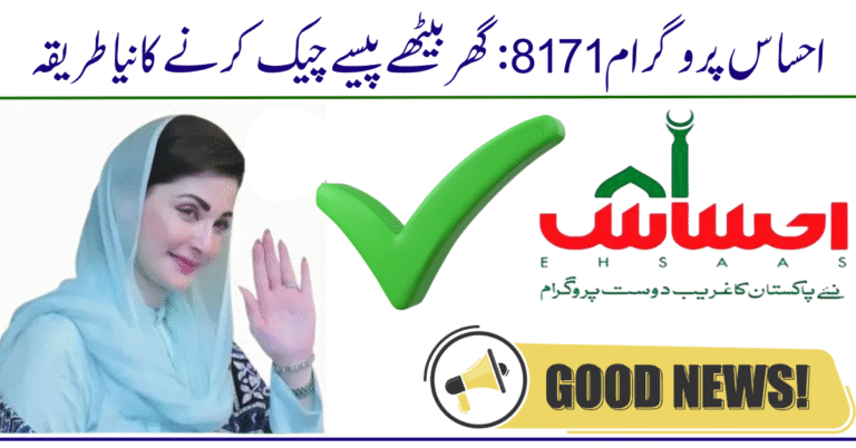 احساس پروگرام 8171 ستمبر 2025: گھر بیٹھے پیسے چیک کرنے کا نیا طریقہ